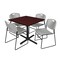 Cain Cain Square Table & Chair Set, Wood, Metal, Polypropylene Top TB3636MH44GY - alternate 1